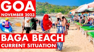 GOA  BAGA BEACH  NOVEMBER 2023  BAGA MARKET  GOA VLOG  SITUATION UPDATE  WATERSPORTS SHACKS [upl. by Anual646]