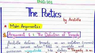 The Poetics  Aristotle  Arguments ENG301 5thsemester pu [upl. by Airotkiv32]