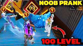 Noob No internet Prank 😊 लेकिन सामने V badge Player आ गया 😭 100 Level Emote 😱 Garena free fire [upl. by Eiramanitsirhc]