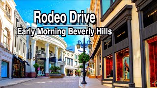 Rodeo Drive Beverly Hills Calm Early Morning Walk  City Sounds [upl. by Eiramit734]