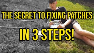 THE SECRET TO FIXING LAWN PATCHES 3 EASY STEPS [upl. by Akena]