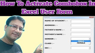 How To Activate Combobox In Excel Userform Part 1  Excel Userform Me Combobox Ko Kaise Enable Kare [upl. by Ramuk]