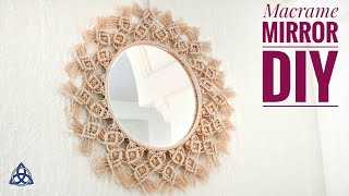 Macrame Mirror Wall Hanging New Design  Handmade DIY [upl. by Nagiam]