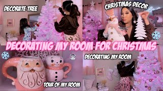 DECORATE WITH ME FOR CHRISTMAS 2022  decorating my room amp Christmas tree [upl. by Ytitsahc]