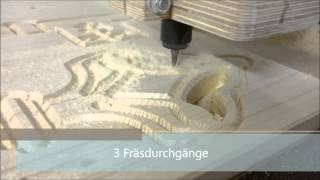 Schlüsselbrett fräsen auf Eigenbau CNC Fräs Maschine [upl. by Elish180]