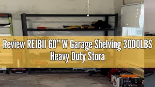 Review REIBII 60quot W Garage Shelving 3000LBS Heavy Duty Storage Shelves Adjustable 5 Tier Metal Shelv [upl. by Ever448]