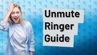 How to unmute ringer on Panasonic cordless phone [upl. by Aisined]