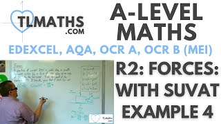 ALevel Maths R207 Forces With SUVAT Example 4 [upl. by Laurette]