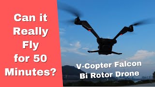 VCopter Falcon bi rotor aerial filming Drone Flight endurance test [upl. by Sivet742]