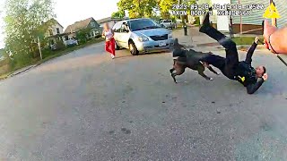 Pit Bull Attacks Officer During Terrifying Rampage [upl. by Sidoeht]