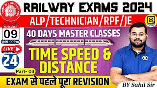 RRB ALPTechnicianJERPF 2024  Maths Time Speed and Distance Questions Maths by Sahil sir [upl. by Rap]