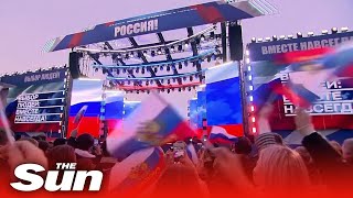 Moscows Red Square throws celebratory concert for Ukraine annexations [upl. by Sethi742]