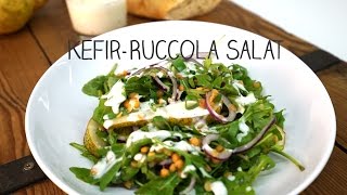 KEFIR SALAT REZEPT  Kefir Ruccola Salat mit aktiven Milchkefir [upl. by Ricketts]