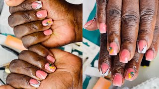 Indigenous nails with unique designs on a deep black Africa lady’s hand [upl. by Halika939]