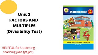 unit 2 factors and multiples Divisibility Tests class 4 Sindh text book board [upl. by Schreibe650]