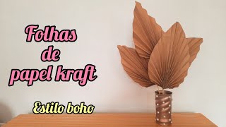 COMO FAZER FOLHAS COM PAPEL KRAFT [upl. by Doniv]