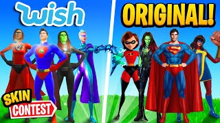 Fortnite Skins auf WISH bestellt 😂 Superman Gamora Shazam  Die Besten Helden Skins Contest Show [upl. by Hellah]