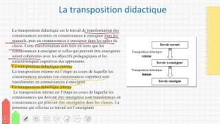 cours 27 la transposition didactique [upl. by Lyrpa]