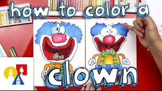 How To Color A Clown With Oil Pastels [upl. by Yelsnit]