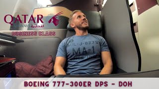 Qatar Airways QSuite Business Class 777300ER  Bali to Qatar [upl. by Devinne144]