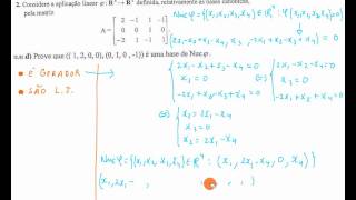 Álgebra Linear  Base do Núcleo de uma Aplicação linear [upl. by Asirem]