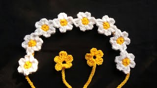 Quick And Easy Crochet Flower Headband Tutorial1  Beginner FriendlyHow To Crochet Flower Headband [upl. by Toombs]