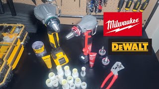 MILWAUKEE M12 FUEL 253220 VS DEWALT XR BRUSHLESS DCE410 PEX EXPANDER TOOLS  TOUGH CHOICE [upl. by Channing801]