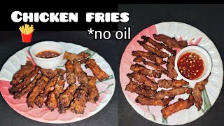 air fryer recipe  oil free chicken fries recipe  no oil chicken recipe  healthy chicken recipe [upl. by Alinoel]