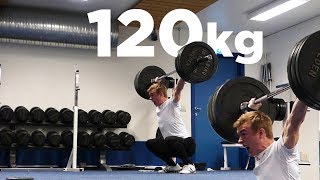 120kg Snatch PR  Mathias Hove Johansen [upl. by Anegal677]