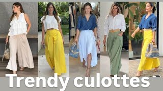 Trendy culottes and wide trousers🌺 [upl. by Ydor432]