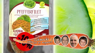 Produkttest JustVeg Pfefferfilet Fleischersatz vegan  SY00125 [upl. by Leanatan686]