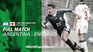 Argentina v England  1998 FIFA World Cup  Full Match [upl. by Amalita84]