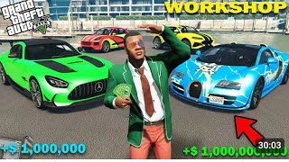 Gta 5franklin see the most expensive🎮🎮luxury supercars il his workshop gta 5 [upl. by Nnylecyoj186]