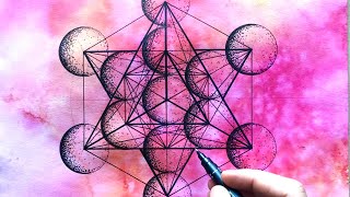 How to draw Metatron’s Cube  sacred geometry drawing  satisfying [upl. by Collin]