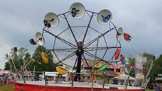 Hrubetz Lifting Paratrooper Ride Coles FunFair Ferndown May 2024 funfair funfairrides fairground [upl. by Natsreik99]