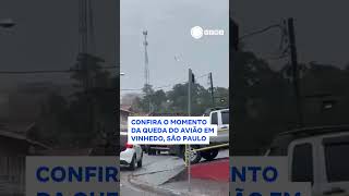 Momento da queda do avião em Vinhedo interior de São Paulo 📲 RecordNews [upl. by Gage]