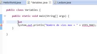 PROGRAMMER EN JAVA Débutant  15  Les constantes et les conventions de nommage de variables [upl. by Peti]