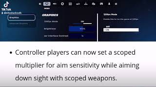 Fortnite New Setting for Controller Scoped Speed Multiplier [upl. by Kroy]