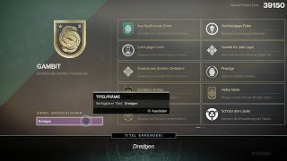 D2ForsakenSW653 Engrammtag WarlockGambit Siegel Komplett quotDredgenquot Yeah HDPS4 [upl. by Marie]