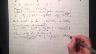 Fysikk 2 4D Satellitter Del 3 Mekanisk energi Regneeksempler [upl. by Irpac]