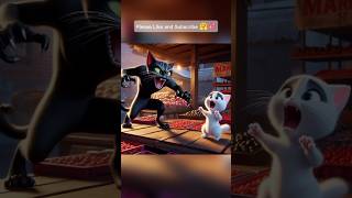 Black Cat Harassed to Kitty🙀😰cuteanimal cat cartoon cutecat poorcat [upl. by Mackler980]