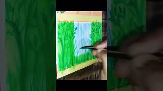 Lets paint a beautiful landscape painting art landscape nature drawing viralvideo shorts [upl. by Nwahsram]