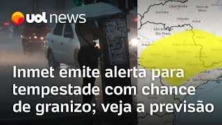 Inmet emite alerta para tempestade com chance de granizo em SP MG RJ e PR veja a previsão [upl. by Calysta254]