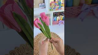 Diy Tulip Flowers😍🌷💓🤌🏻  quotPinterest Inspiredquot shorts diy pinterest papercraft flowers viral [upl. by Leahcir904]