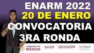 CONVOCATORIA 3RA RONDA IMSS 20 DE ENERO 2023 ENARM 2022 SELECCIÓN DE PLAZAS [upl. by Aihsetal678]