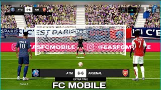 PSG FC vs ARSENAL  Captain  Mbappe vs Saka  Gameplay or Panelty Shootout  FC MOBILE [upl. by Llerad1]