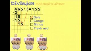 Divisjon med ensifret divisor Vist med penger [upl. by Lebbie170]