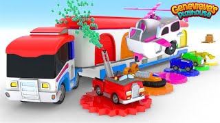 Learn Colors and Vehicle Names for Kids Animation Video [upl. by Llednik623]