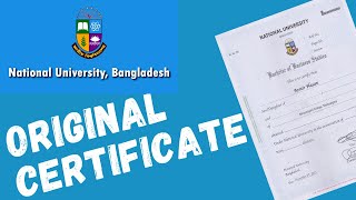 Original Certificate from National University of Bangladesh [upl. by Einahpet]