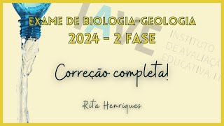 Exame Nacional de Biologia e Geologia 2024  2ª Fase  Correção completa  Rita Henriques [upl. by Annairba228]